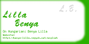 lilla benya business card